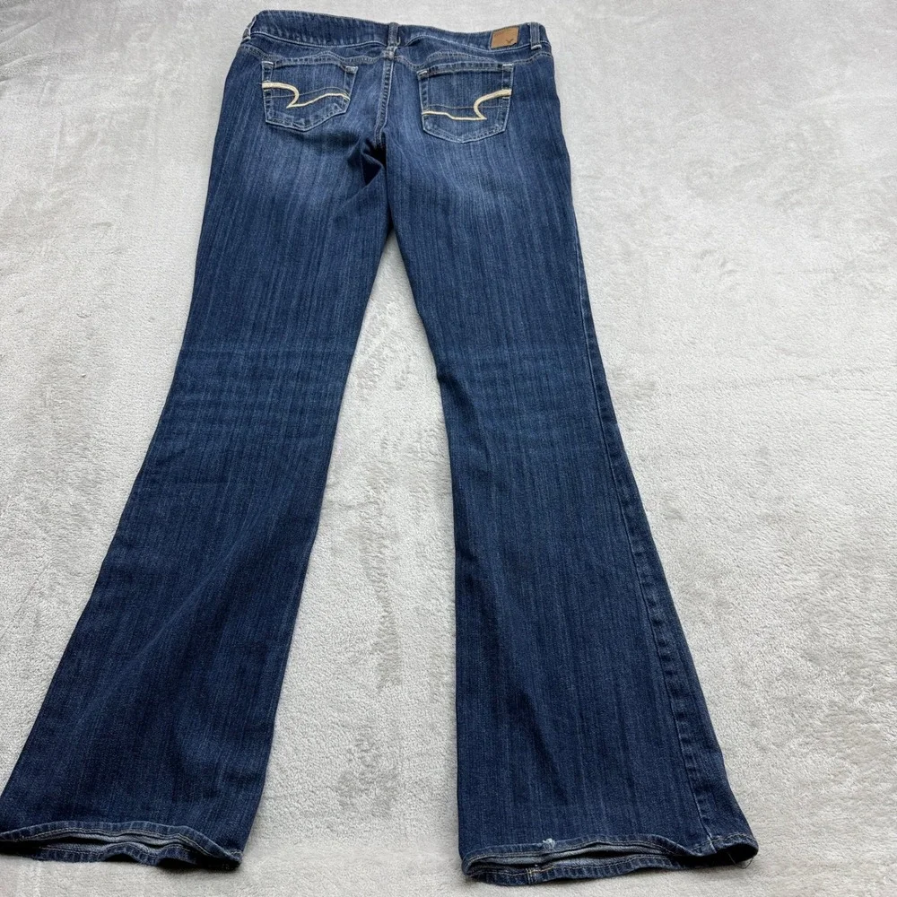 American Eagle Artist Flare Jeans Womens 10 Long Dark ash Denim Boho Retro Y2K